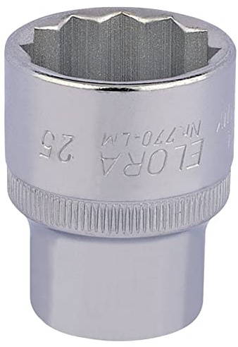 Draper 24707 Elora Bi-Hexagon Socket, 1/2 Square Drive, 25mm, Blue
