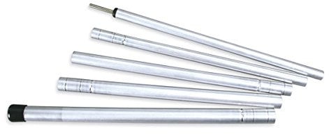 Tatonka Tarp-Stange 200 cm - Steckbare, 5-teilige Tarpstange aus Aluminium mit 2 Meter Länge - zum Aufspannen von Tarps und Sonnensegel, Silber