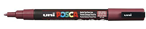 uni-ball-posca-pc- 3 m Rouge vin-lot de 12