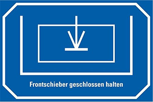 LEMAX® Maschinen-Hinweisschild Frontschieber geschlossen halten,Folie,150x100mm