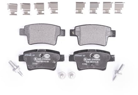 HELLA 8DB 355 013-361 Brake pad set - not prepared for wear indicator - T1703 - for e.g. CITROEN / PEUGEOT