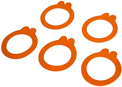Le Parfait 8012382.0 Arandela de Cierre con 2 Orejas, plástico, Naranja, diámetro 85 mm – Juego de 10