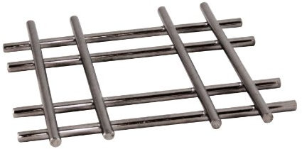 apollo THE HOUSEWARES BRAND Chrome Trivet CROSS, Heat Resistant, For Saucepans, Pots, Pans, Plates, Size: 20x20x1.6cm, Chrome