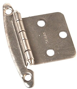 RV Designer H240, Free Swinging Hinge, Nickel, 2 Per Pack, Cabinet Hardware