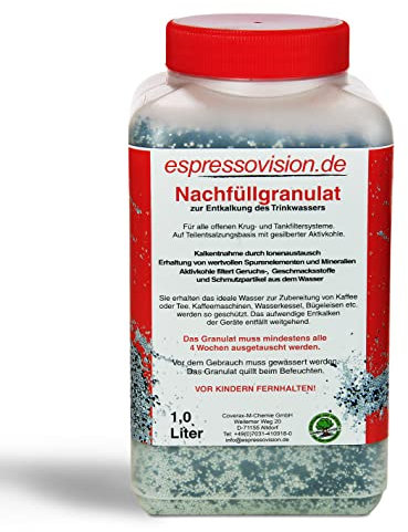1 Liter Nachfüllgranulat - Wasserfilter Granulat für nachfüllbare Kartuschen I Füllgranulat / Filtergranulat für Krug- & Tankfilter vieler Marken - entkalkt Wasserenthärter für Filterkartuschen