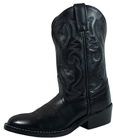 Smoky Mountain Boots | Serie Denver | Stivale Western Youth | Pelle Western Toe | Suola in PVC e tacco Western | Tomaia in pelle e fodera artificiale, nero, 3.5 X-Wide Little Kid