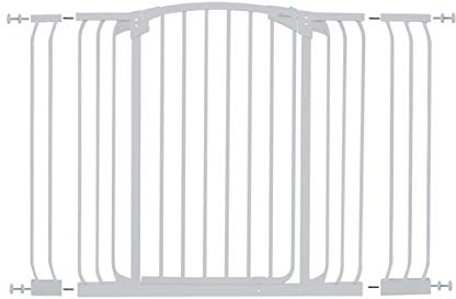 Dreambaby G2191(BB) Chelsea extra breites Treppenschutzgitter / Türschutzgitter-Set selbstschließend - 1 Gitter + 2 Verlängerungen (71-133cm) weiß