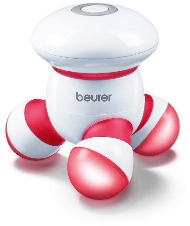 Beurer Mini masajeador corporal de mano con luz LED, vibración suave y cómoda, fácil agarre de mano, portátil, suave masaje de punto de presión, herramienta de masaje fácil de ajuste en la palma,
