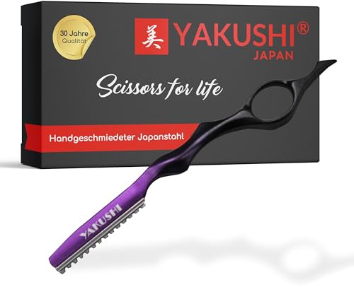 YAKUSHI Pro Razor FLYING Rasiermesser I Effilierer kompatibel mit Nikky Two-in-One & FEATHER Klingen I ergonomisches Profi-Leichtgewicht I inkl. Klingen-Entsorgungsbox I Violet & Schwarz
