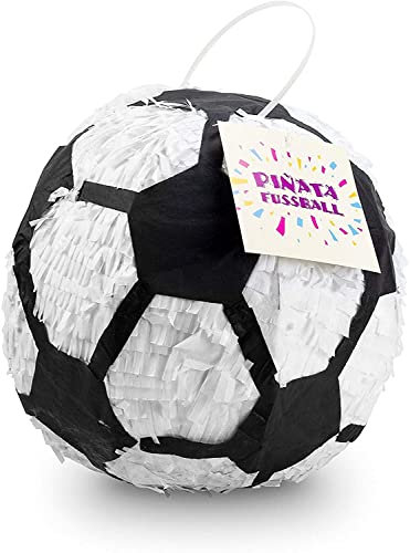 Pinata * FUSSBALL * - Topfschlagen aus Amerika. Wird mit Süssigkeiten oder Spielen gefüllt, ca. 28cm Durchmesser // Piñata Mexiko Ritter Pirat Auto Kinder Geburtstag Kindergeburtstag Spiele Spass Geburtstagsspaß Geschenke Geschenkverpackung Soccer Ball Football Fussballparty Spiele WM EM
