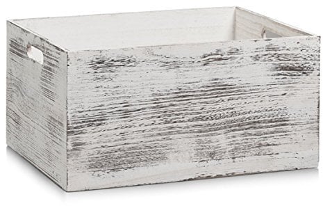 Zeller Aufbewahrungs-Kiste Rustic weiß, Holz, 40x30x20 cm, 15135