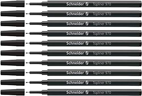 Schneider Topliner 970 Fineliner-Mine (passend für Topliner 911, 0,4 mm) 10er Packung schwarz