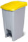 BRB Tretabfalleimer mit Rollen, Inhalt 60 Liter, HxBxT 700x380x490 mm, Korpus grau/Deckel gelb