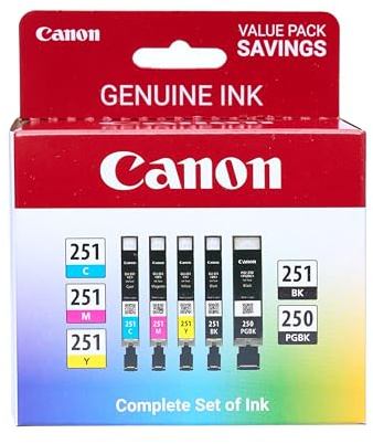 Canon PGI-250/ CLI-251 5 Color Amazon Pack