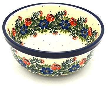 Polish Pottery Soup and Salad Bowl - Garden Party