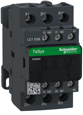 Schneider Electric, TeSys D contactor - 3P(3 NO) - AC-3 - <= 440 V 38 A - 240 V AC 50/60 Hz coil, LC1D38U7
