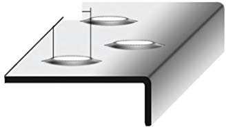 3 Meter (3 x 1 m) Treppenkantenprofil / Winkelprofil (Größe 10 mm x 30 mm) Edelstahl matt, gebohrt