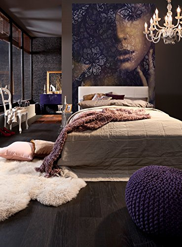 Komar Vlies Fototapete LACE | 184 x 248 cm | Tapete, Wand, Dekoration, Wandbelag, Wandbild, Wanddeko, Frauengesicht, Schlafzimmer, Romantik | XXL2-012