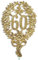 Kunze A014041601 Jubiläumszahl 60 mit Haltedraht, 10 Stück, Gold, 8 x 12 cm
