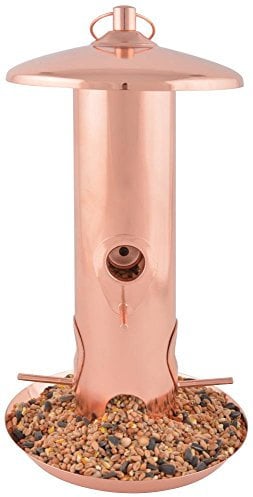 Esschert Design Kupfervogelfuttersilo aus Metall,16,5 x 16,5 x 30,5 cm