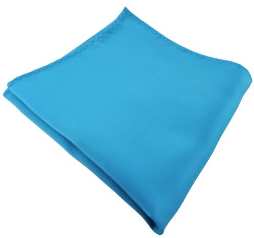 TigerTie Designer Einstecktuch in türkis türkisblau wasserblau einfarbig uni
