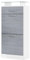 Vladon Schuhschrank Loret V2, Schuhkipper für 8 Paar Schuhe mit 2 Klappen, 1 Schublade und Glasablage, Weiß matt/Avola-Anthrazit (46 x 104 x 23 cm)