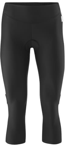 Gonso Lecce, Damen Fahrradhose 3/4, Radtight mit Relax Gel Comfort Sitzpolster, Hohe Bewegungselastizität und Komfortbund, Enganliegende Passform, Schwarz, Gr.52