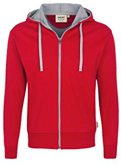 HAKRO Jacke mit Kapuze Bonded - 455 - rot/silber - Größe: 3XL