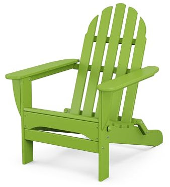 Polywood AD5030LI Classic Folding Adirondack Chair, 29W x 35D x 34H, Lime