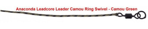 Sänger Top Tackle Systems Anaconda Leadcore Leader Camou Ring Swivel (80cm), Tragkraft:45lbs, Farbe:Kameleon