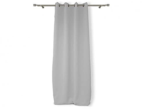 Soleil d'ocre, Occultant Alix Rideau à Oeillets Gris, Polyester, 135x180 cm