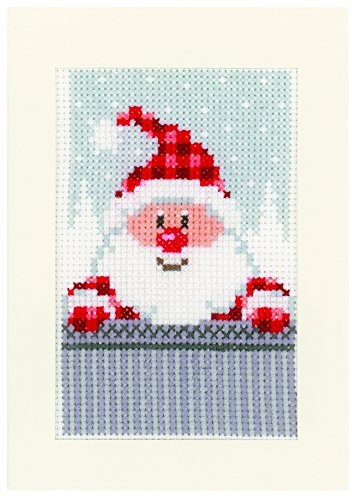 VERVACO Gezählter Kreuzstich Stickpackungen Grußkarten zum Selbstgestalten Freunde Weihnachten 3er DIY Postkarten Erwachsene Sticken Bastel ca. 10,5 x 15 cm Stickset für Anfänger Kreatives Geschenk