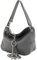 modamoda de - T10 - ital. Schultertasche Umhängetasche aus Leder, Farbe:Dunkelgrau