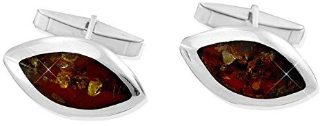 Manschettenknöpfe Bernstein Amber Silber 925
