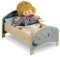 Dida - Puppenbett Aus Holz Mit Matratze Und Kopfkissen + Bettlaken Für Puppen Bis 50 cm Grösse - Dekoration: Mond. Ideal Für Die Puppenecke Im Kindergarten Und In Der Kinderkrippe