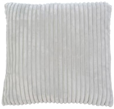 Gözze - Kuschelweicher Kissenbezug in Cord Optik, 2er Set, 50 x 50 cm - Silber