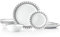 Corelle 18-Piece Dinner Set, City Block, Black and White Service for 6, Chip Resistant Dinnerware, Includes 26cm Dinner Plates, 17cm Salad/Side Plates and 530ml Soup/Cereal Bowls