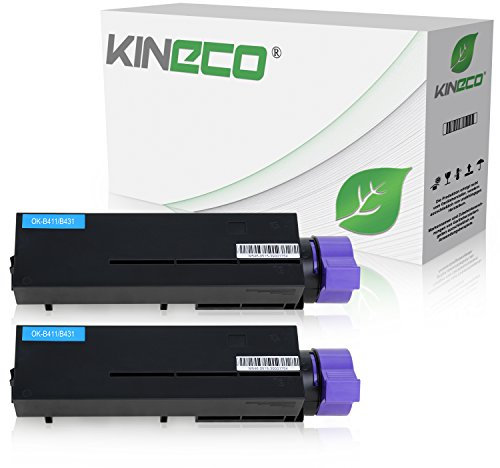 2 Toner kompatibel mit Oki B411 DN, B431 DN, MB461, MB471 W, MB491 Plus - 44574702 - Schwarz je 3.000 Seiten