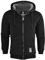 Island Trading Mens Cotton Padded Borg Fleece Sherpa Lined Full Zip Up Hoodie Sweatshirt Jacket Medium Black