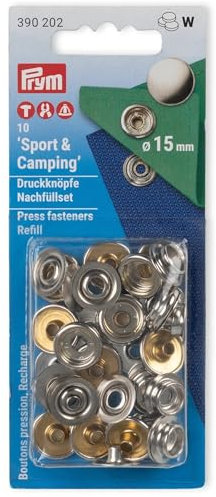 Prym 390202 Nähfrei-Nachfüllpackung für 390201 Nähfrei-Druckknopf Sport & Camping Messing 15 mm silberfarbig
