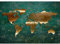 Runa Art Fototapeten 396 x 280 cm Weltkarte metallic - Vlies Wanddekoration Wohnzimmer Schlafzimmer - Deutsche Manufaktur - Grün Gold 9031012b