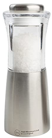 T&G 11718 CrushGrind Apollo Clear Acrylic and Stainless Steel Salt Mill, 15 cm