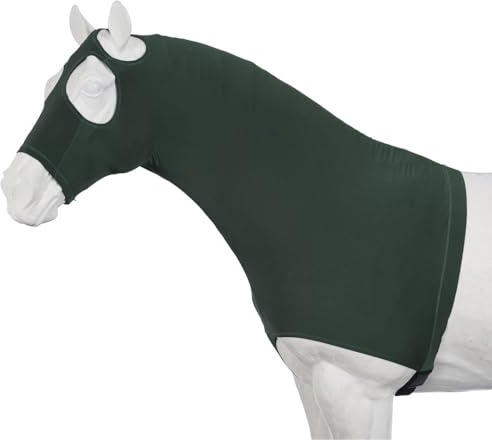 Tough1 Mane Stay Spandex Hood - Hunter Green - Medium