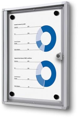 Schaukasten innen 1x DIN A4 | stabil & abschließbar | Info-Vitrine mit SAN-Glasfront | magnetische Rückwand, beschreibbar | ideal für Innenbereich & Wandmontage