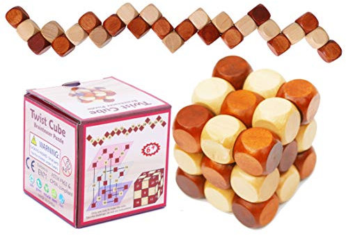 Holz Twist Cube IQ Puzzle - Holz-Rätsel - Rätsel Puzzle für Kinder Teenager Erwachsene Erwachsene Geschenk für Männer