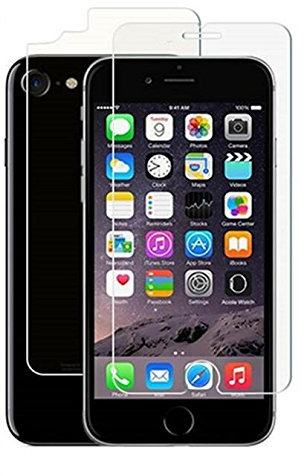 NOVAGO Compatible avec iPhone 7, iPhone 8, iPhone SE 2020,SE 2022, SE 2023, SE 2024-2 Films protection en verre trempé résistant (1 avant + 1 arrière)