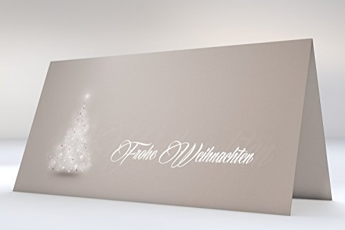 Weihnachtskarten Verträumter Lichterbaum GRAU | Klappkarten mit bedruckbarem Einleger | passende Kuverts | für Ink Laser Copy Hand (50 Karten)
