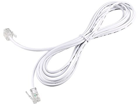 sourcing map RJ11 6P2C Telefono Linea telefonica Cavo prolunga bianca cavo lungo 2 m