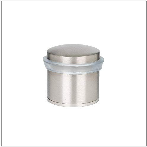 Evi Fittings I-202/28-T – Door Stop with Screw Base, Matte Finish,Stainless Steel, Transparent Rubber.