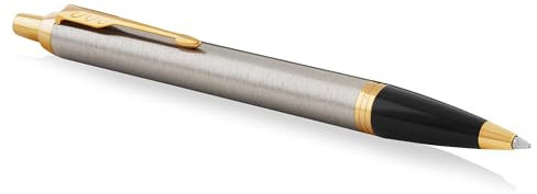 Parker IM Ballpoint Pen | Brushed Metal | Medium Point Blue Ink | Gift Box